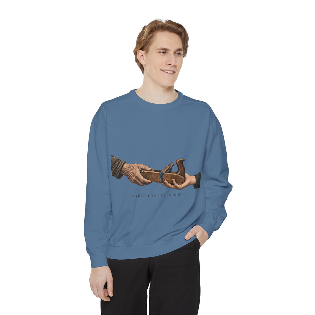 Cared For. Passed On. Garment-dyed crewneck sweatshirt image 7 — LOAF SOCIETY THE CARE OF THINGS