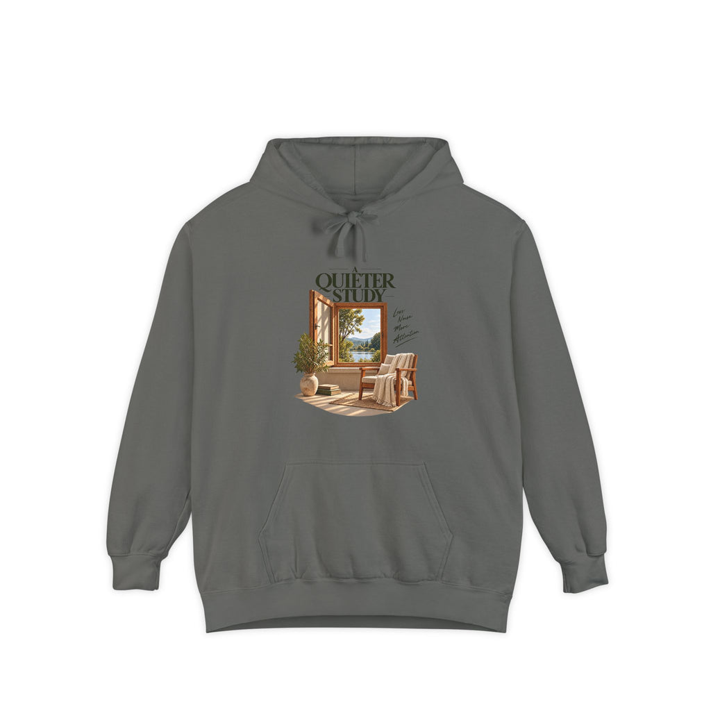 A Quieter Study — Garment-Dyed Hoodie in Grey — LOAF SOCIETY product image.