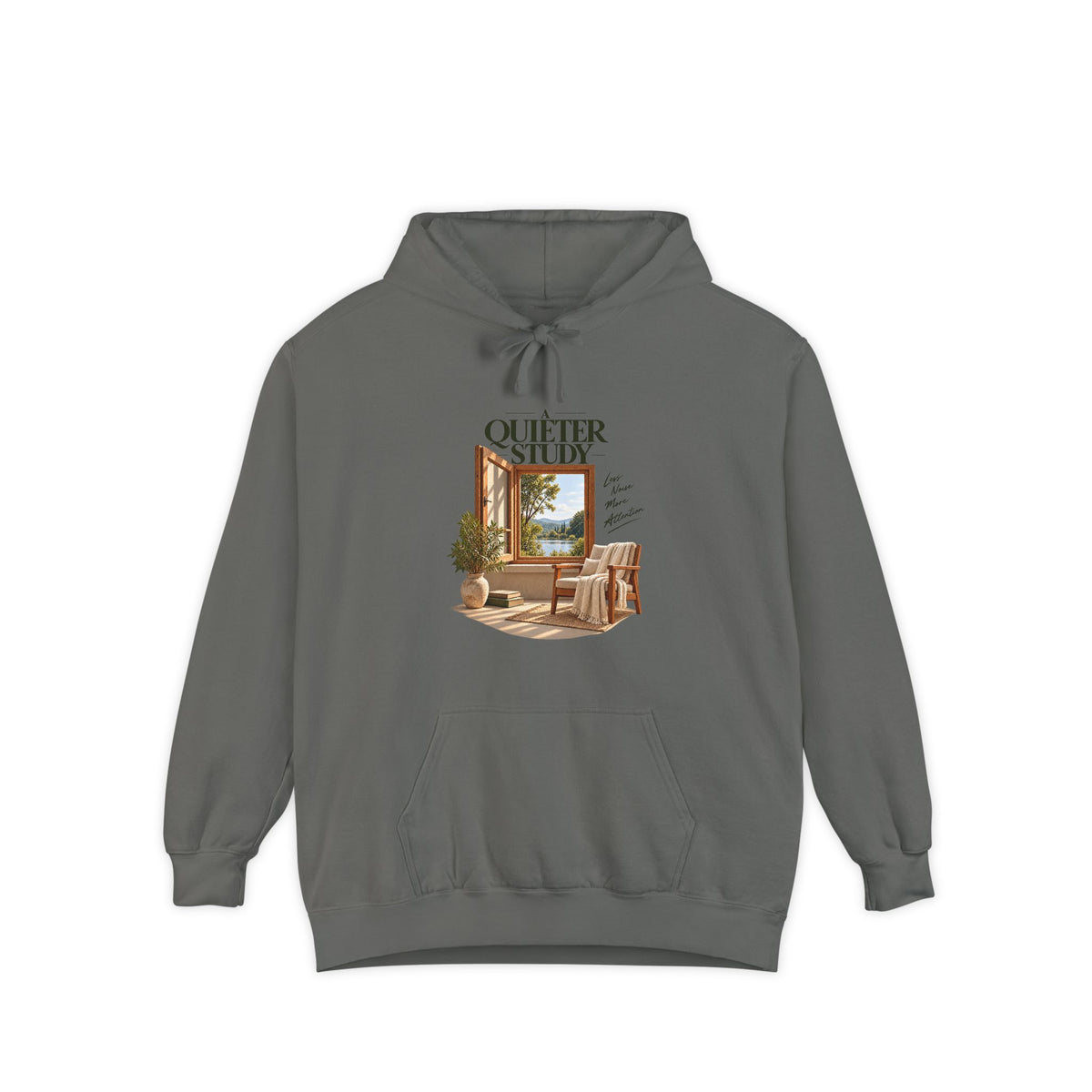 A Quieter Study — Garment-Dyed Hoodie in Grey — LOAF SOCIETY product image.