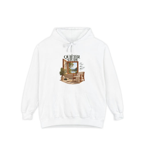A Quieter Study — Garment-Dyed Hoodie in White — LOAF SOCIETY product image.