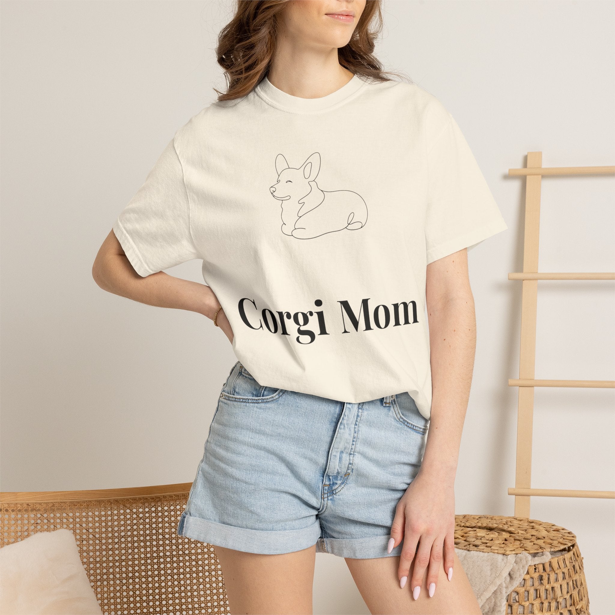 Corgi Mom Shirt — Minimalist Dog Mom Tee — Corgi Lover Gift — Premium Cotton