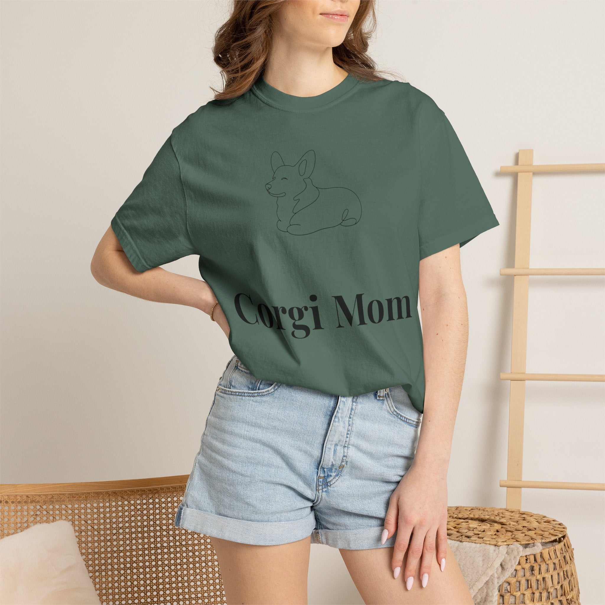 Corgi Mom Shirt — Minimalist Dog Mom Tee — Corgi Lover Gift — Premium Cotton