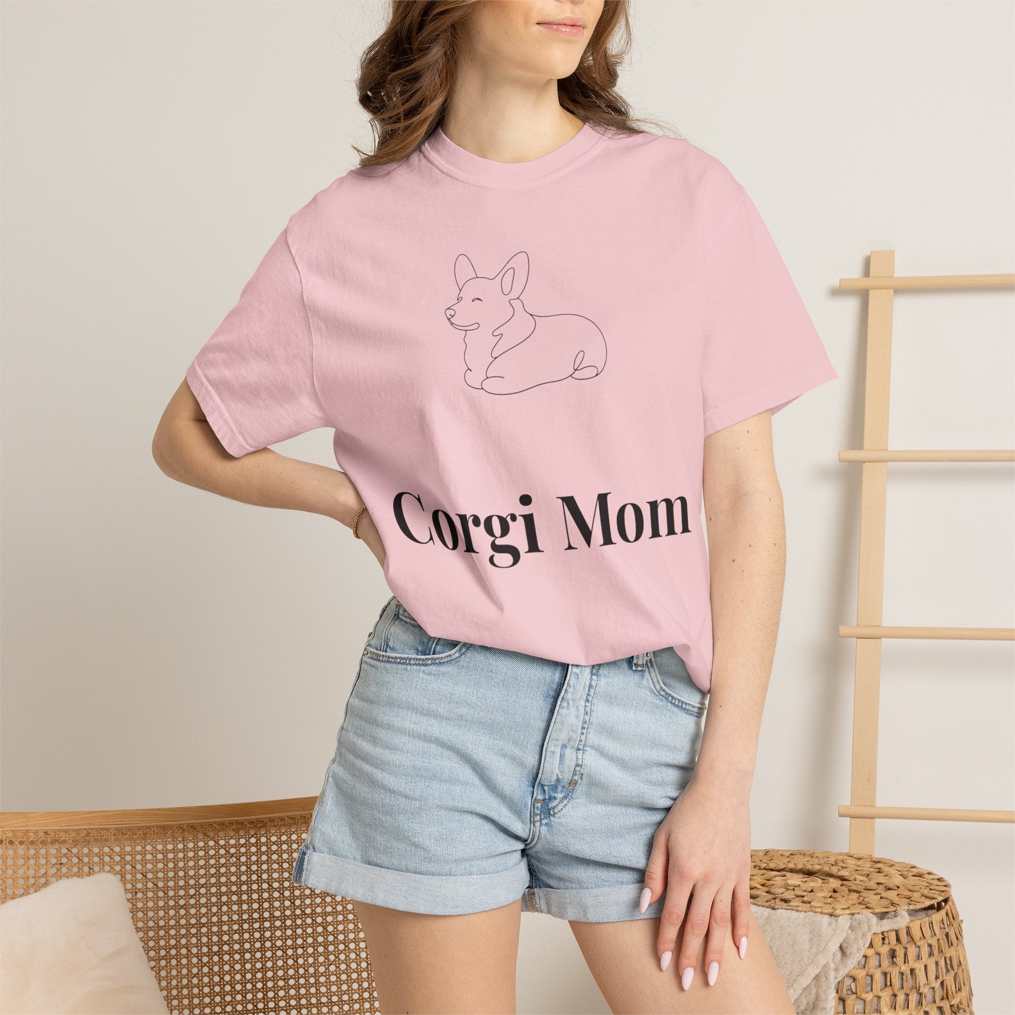 Corgi Mom Shirt — Minimalist Dog Mom Tee — Corgi Lover Gift — Premium Cotton