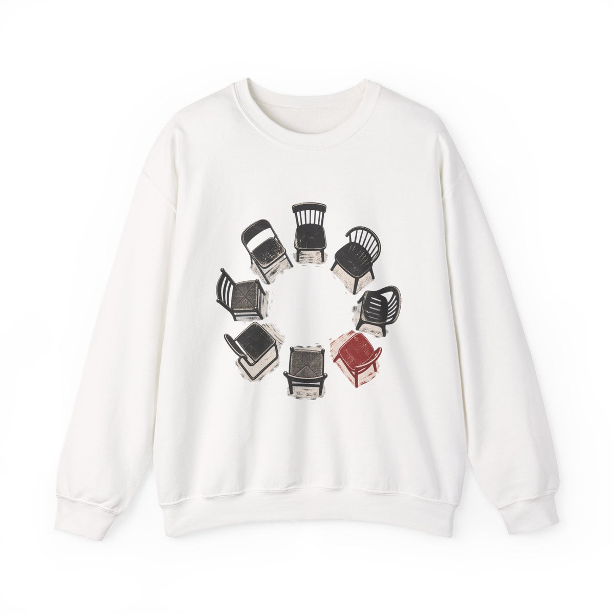 Chairs in a Circle Heavy Blend Crewneck Sweatshirt image 1 — LOAF SOCIETY COMMON GROUND