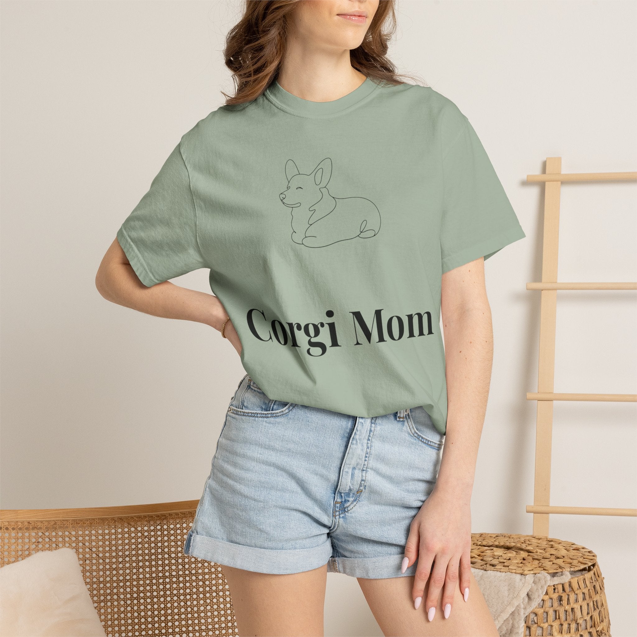 Corgi Mom Shirt — Minimalist Dog Mom Tee — Corgi Lover Gift — Premium Cotton