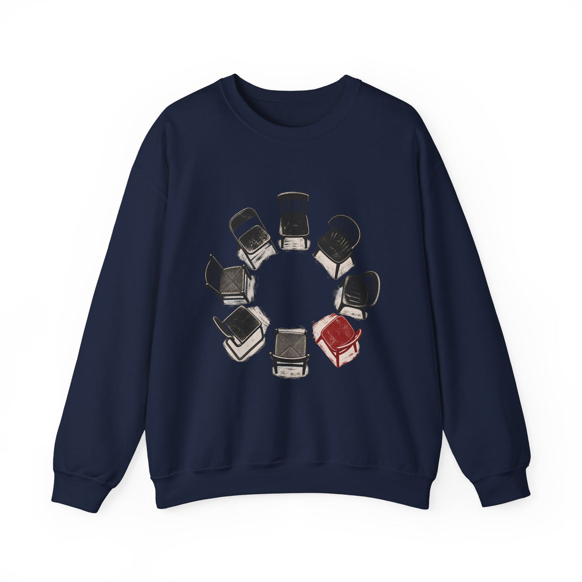 Chairs in a Circle Heavy Blend Crewneck Sweatshirt image 5 — LOAF SOCIETY COMMON GROUND