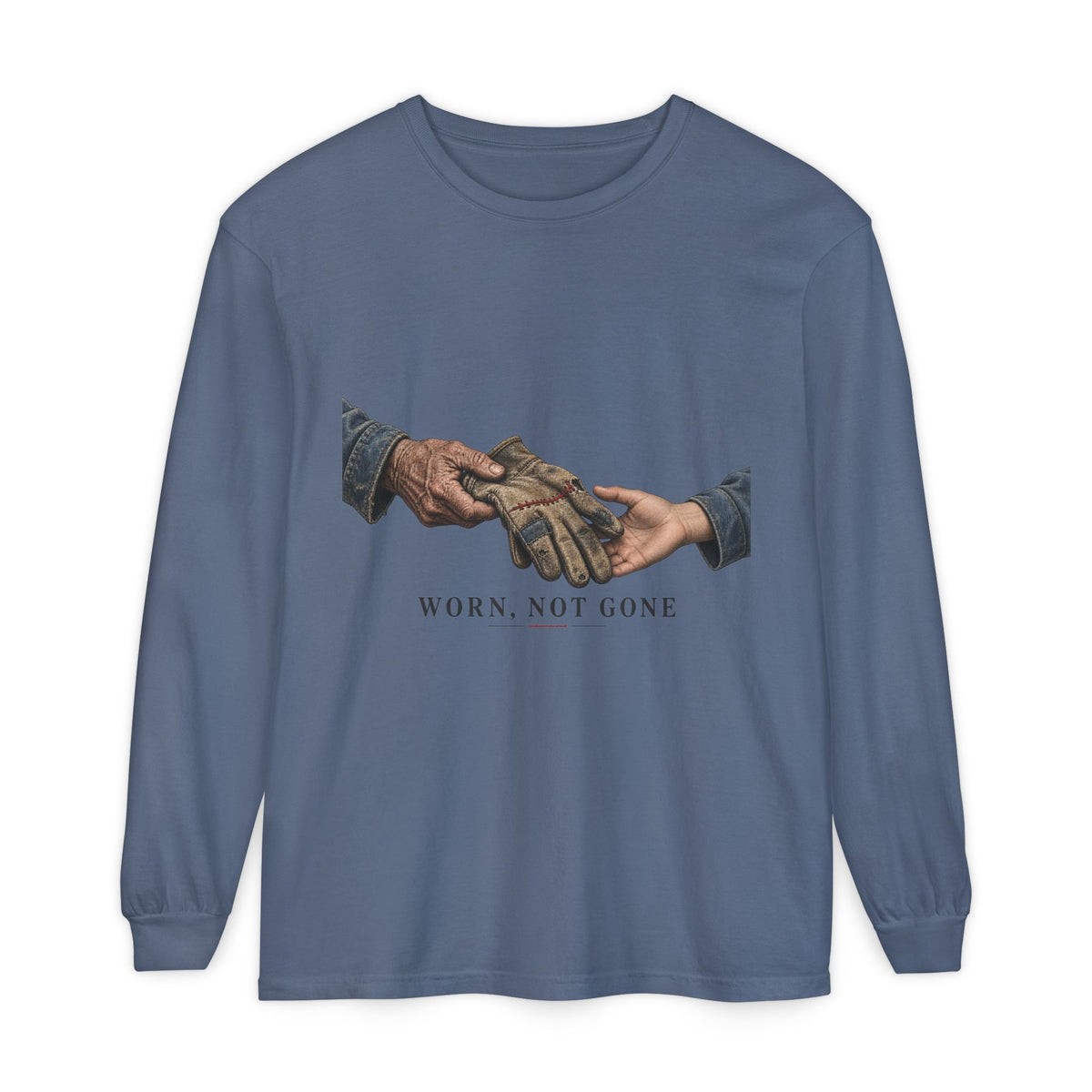 Worn, Not Gone Garment-dyed long-sleeve tee image 3 — LOAF SOCIETY THE CARE OF THINGS
