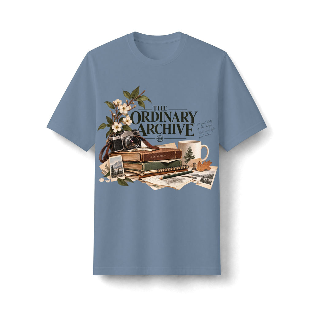 The Ordinary Archive — Heavyweight T-Shirt in Blue Jean — LOAF SOCIETY product image.