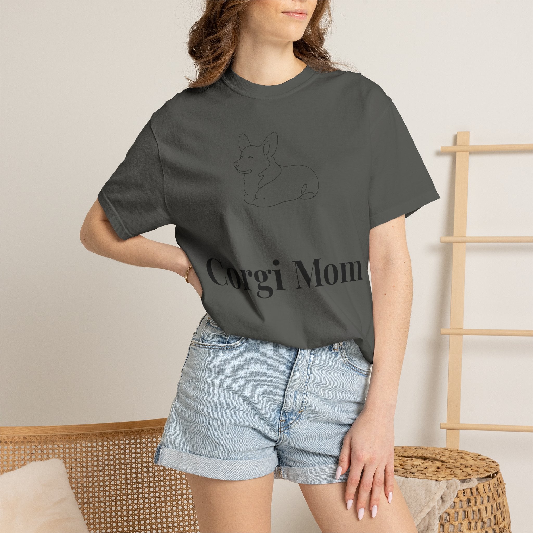 Corgi Mom Shirt — Minimalist Dog Mom Tee — Corgi Lover Gift — Premium Cotton