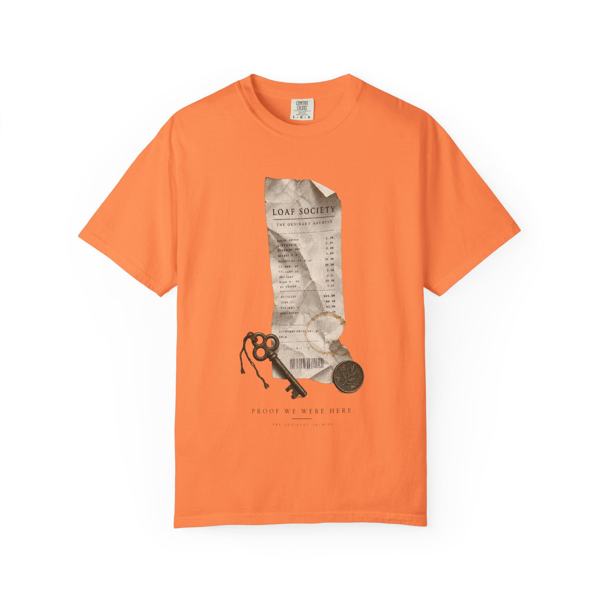 The Last Receipt — Garment-Dyed T-Shirt in Melon — LOAF SOCIETY product image.