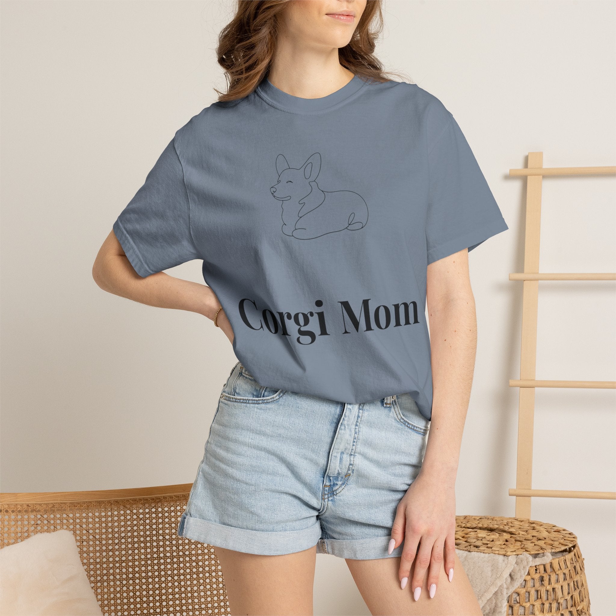 Corgi Mom Shirt — Minimalist Dog Mom Tee — Corgi Lover Gift — Premium Cotton
