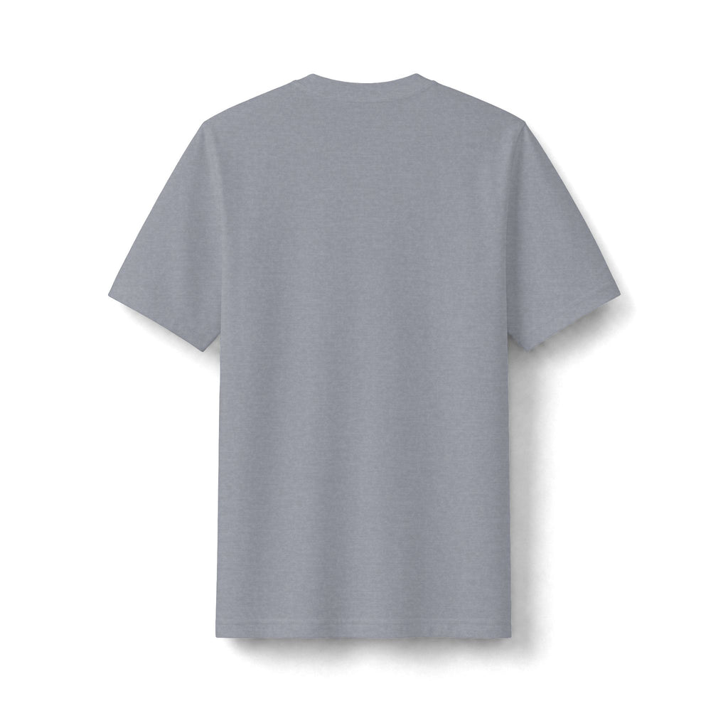 Heather Gray heavyweight T-shirt, plain back view.