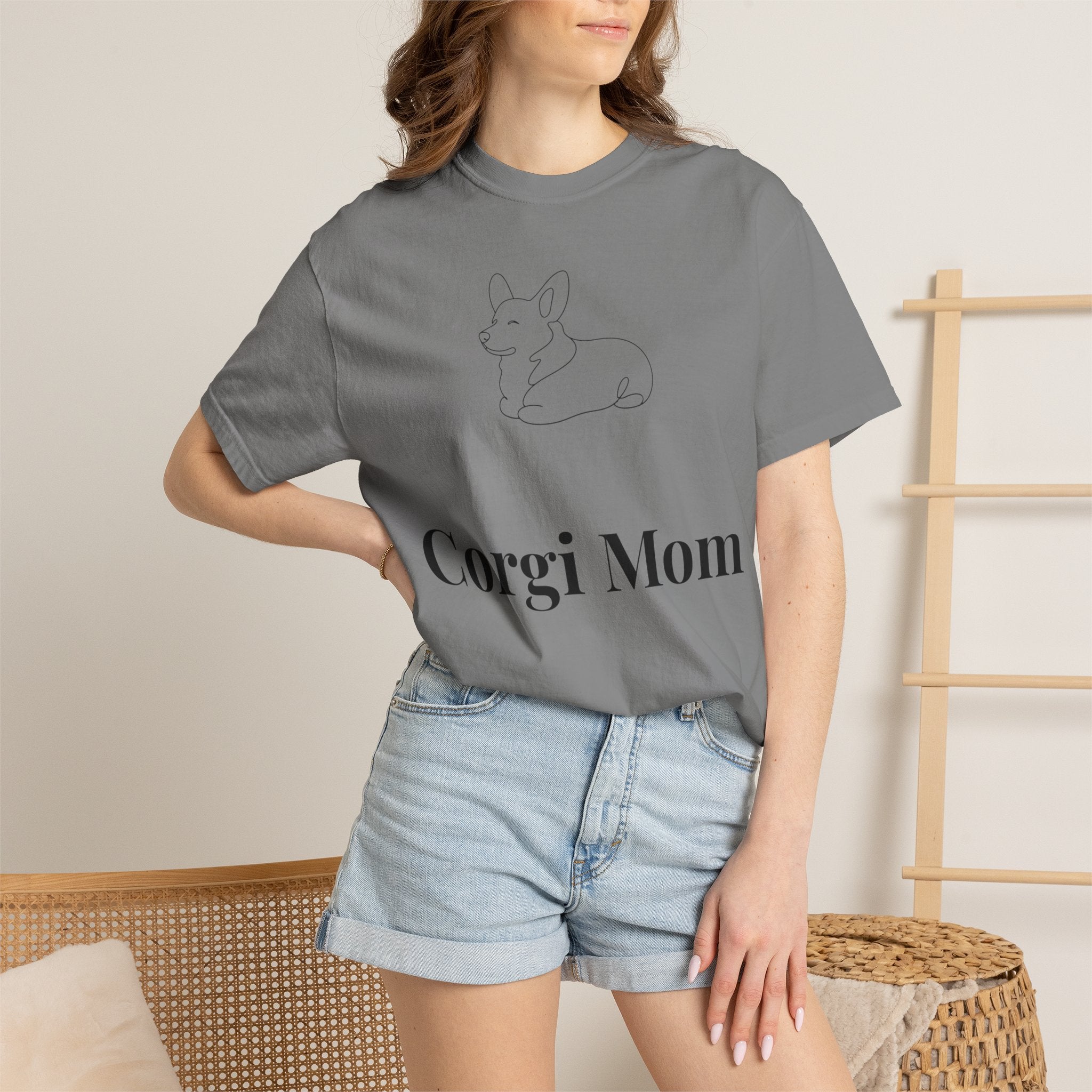 Corgi Mom Shirt — Minimalist Dog Mom Tee — Corgi Lover Gift — Premium Cotton