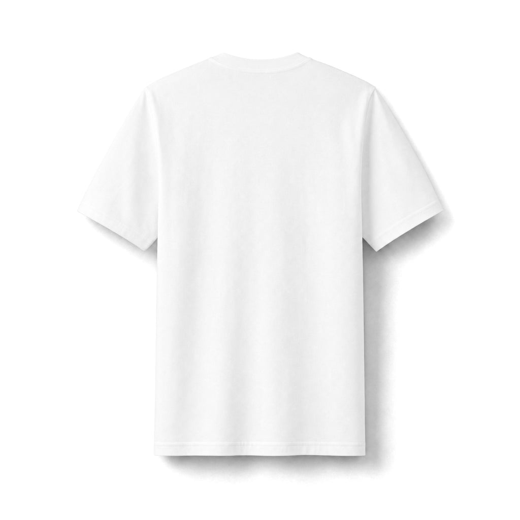 White heavyweight T-shirt, plain back view.