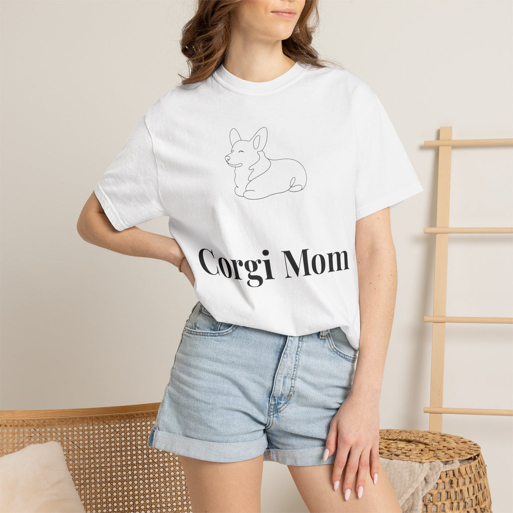 Corgi Mom Shirt — Minimalist Dog Mom Tee — Corgi Lover Gift — Premium Cotton