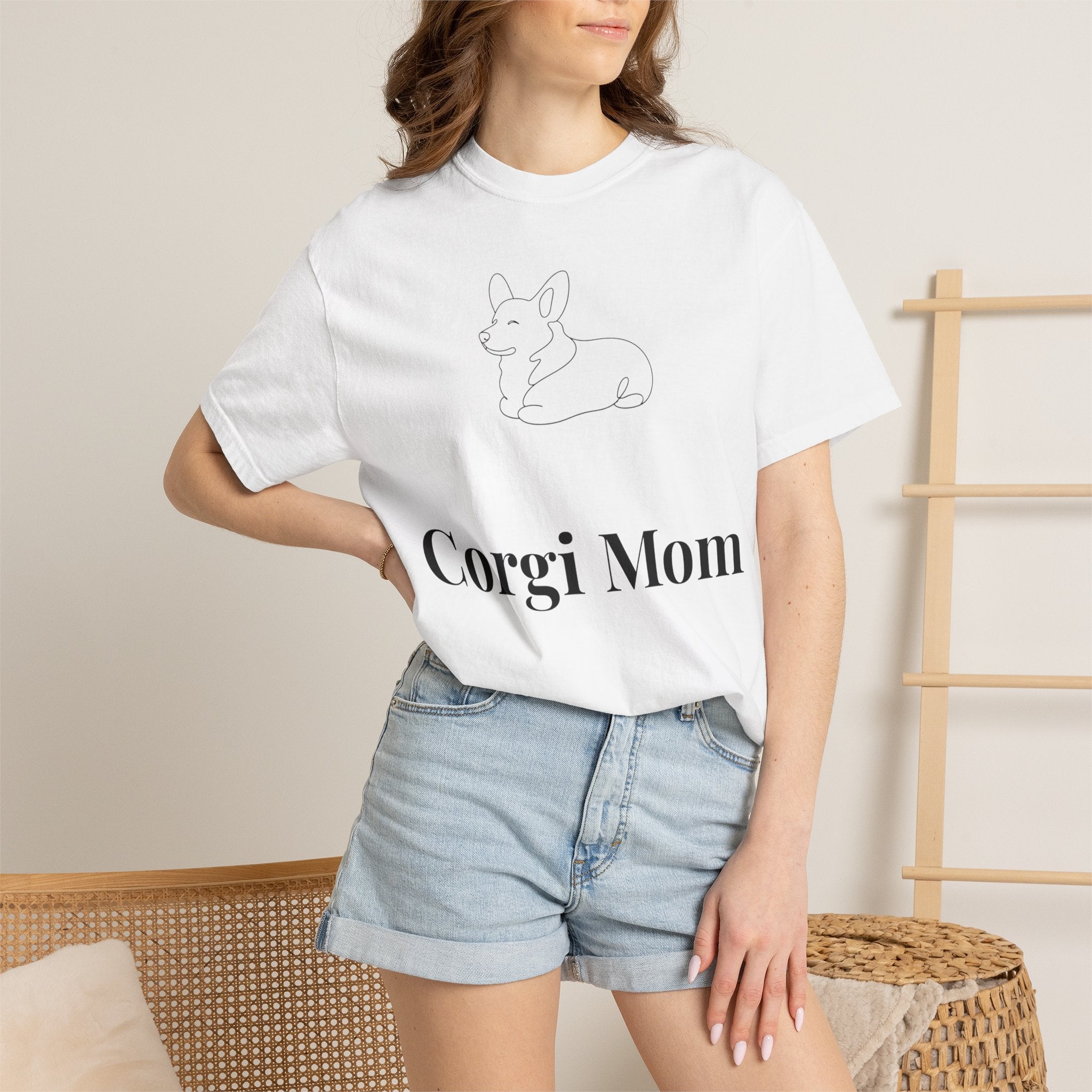 Corgi Mom Shirt — Minimalist Dog Mom Tee — Corgi Lover Gift — Premium Cotton