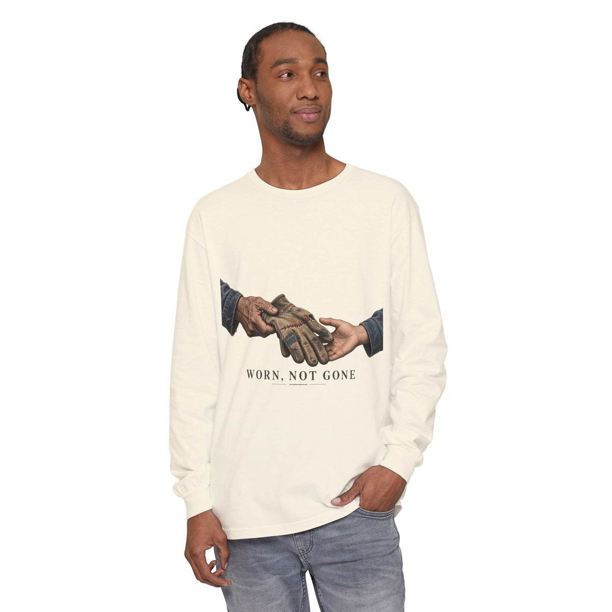 Worn, Not Gone Garment-dyed long-sleeve tee image 6 — LOAF SOCIETY THE CARE OF THINGS