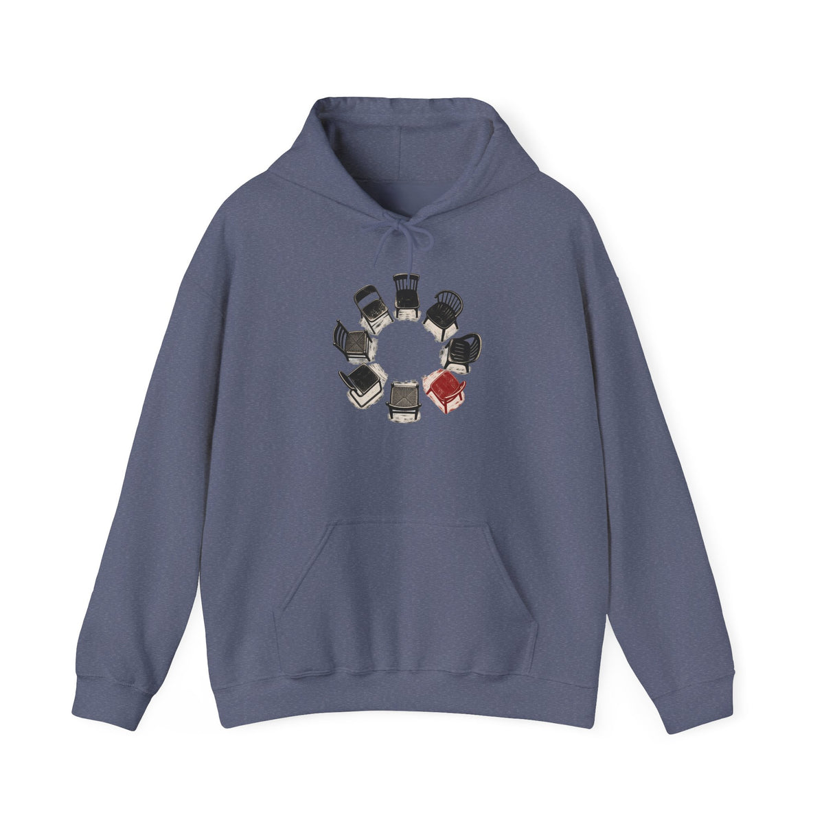Chairs in a Circle Heavy Blend Hooded Sweatshirt image 7 — LOAF SOCIETY COMMON GROUND