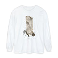 The Last Receipt — Garment-Dyed Long-Sleeve T-Shirt in White — LOAF SOCIETY product image.