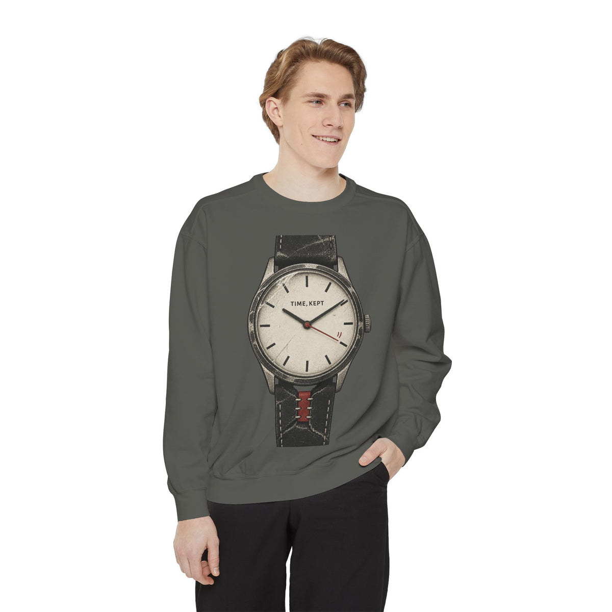 Time, Kept Garment-dyed crewneck sweatshirt image 4 — LOAF SOCIETY THE CARE OF THINGS