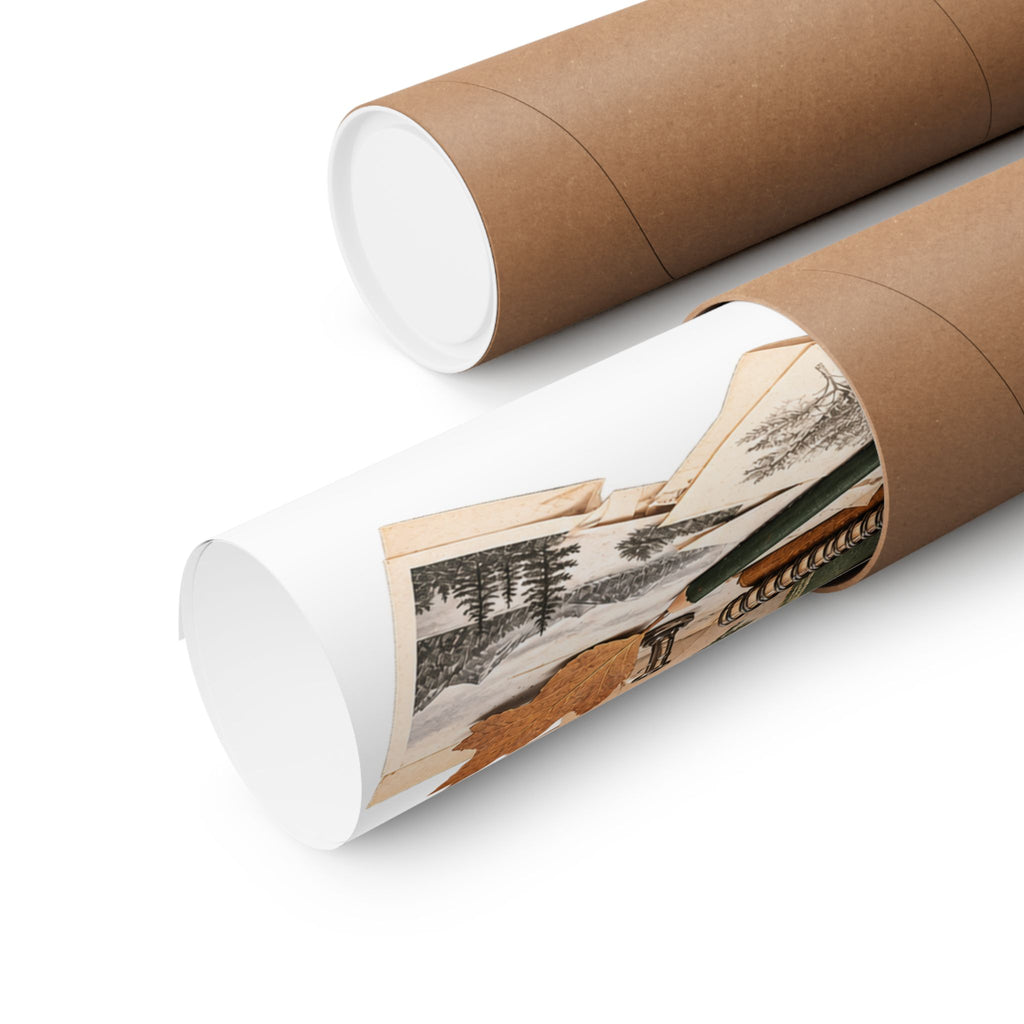 The Ordinary Archive art print rolled beside protective shipping tubes