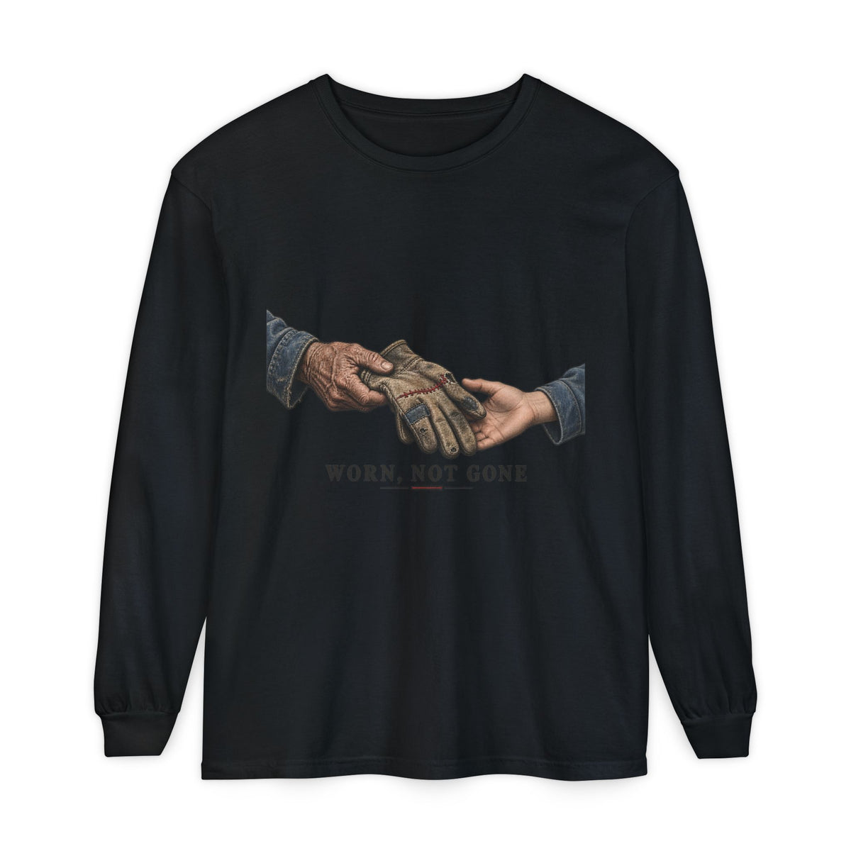 Worn, Not Gone Garment-dyed long-sleeve tee image 4 — LOAF SOCIETY THE CARE OF THINGS