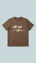 Saddle Brown T-Shirt with Dog Design
