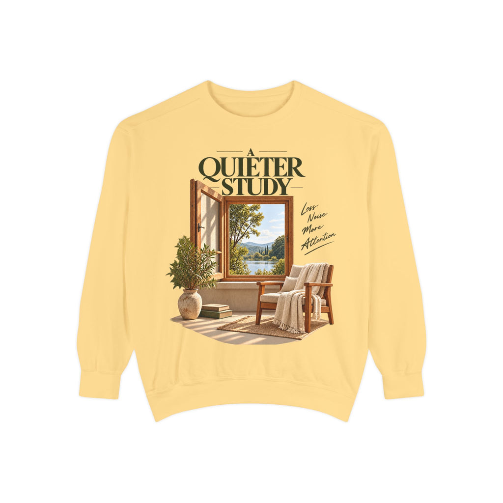 A Quieter Study — Garment-Dyed Crewneck Sweatshirt in Butter — LOAF SOCIETY product image.