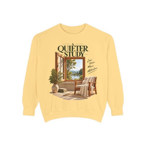 A Quieter Study — Garment-Dyed Crewneck Sweatshirt in Butter — LOAF SOCIETY product image.