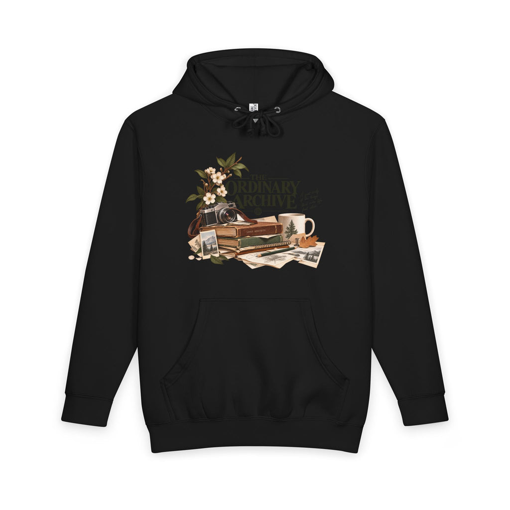The Ordinary Archive — Unisex Hoodie in Black — LOAF SOCIETY product image.