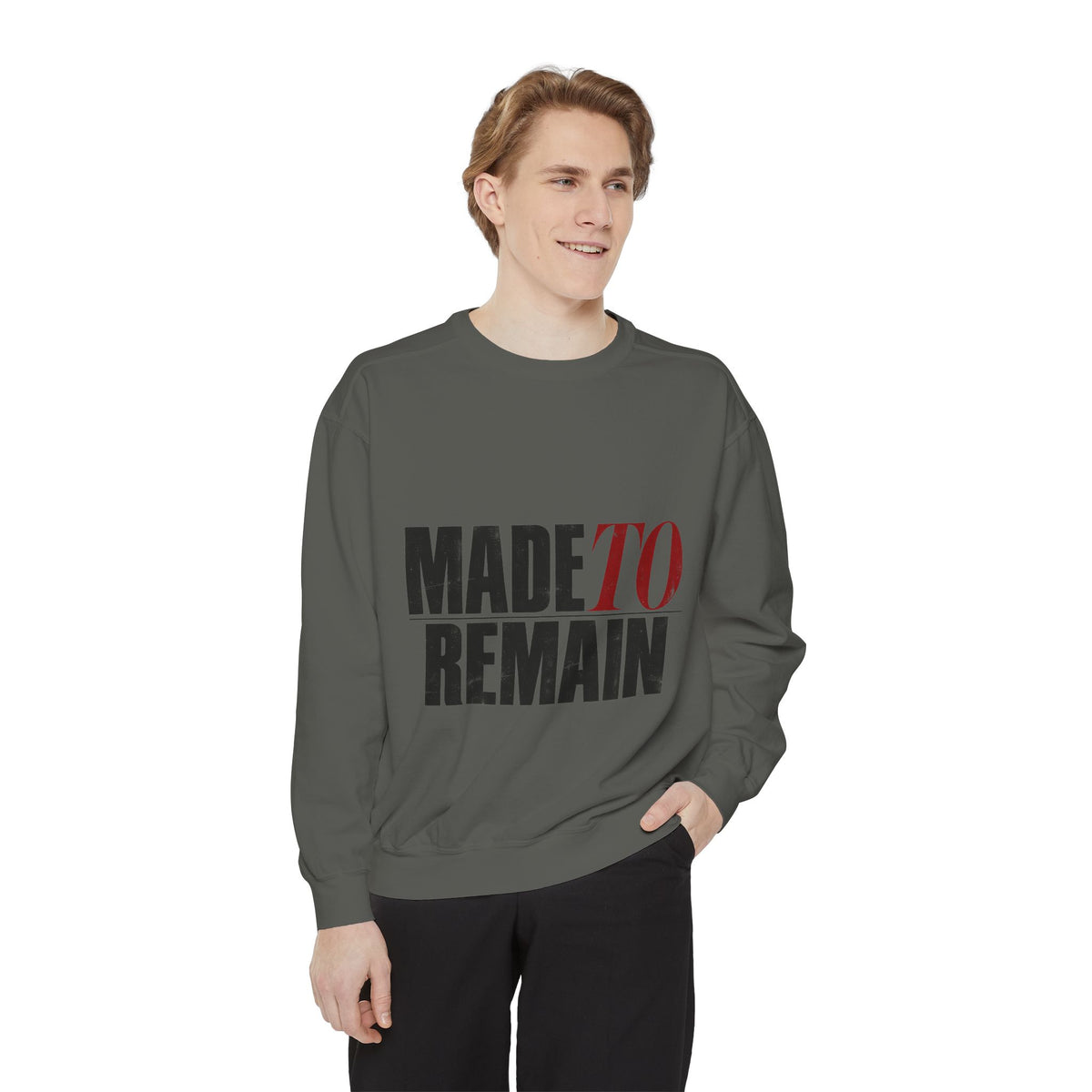 Made to Remain Garment-dyed crewneck sweatshirt image 4 — LOAF SOCIETY THE CARE OF THINGS