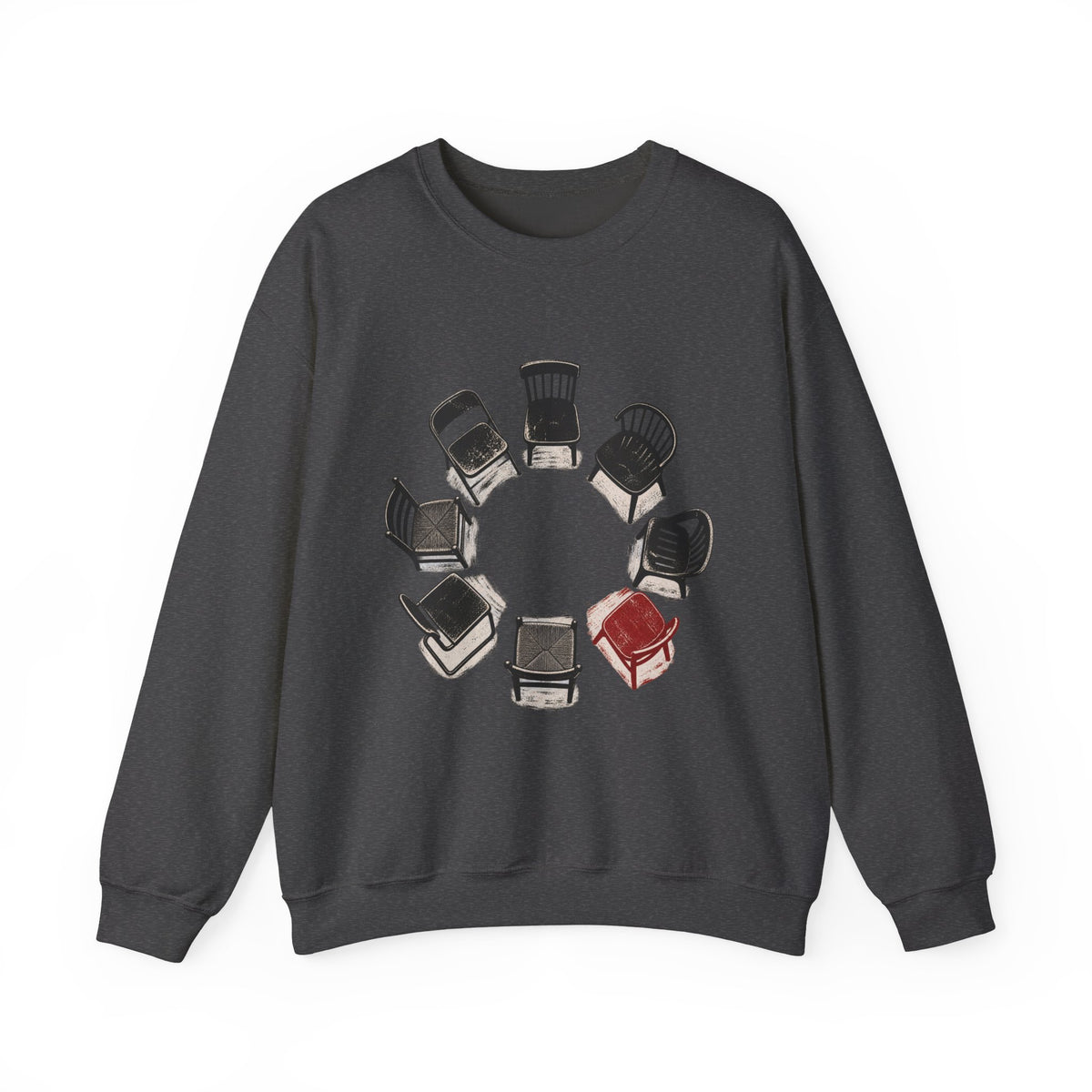 Chairs in a Circle Heavy Blend Crewneck Sweatshirt image 4 — LOAF SOCIETY COMMON GROUND