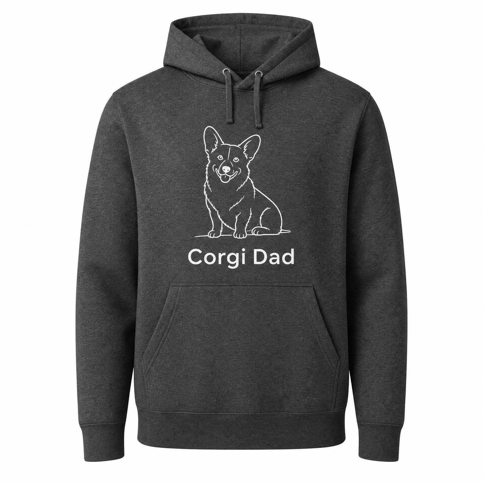 Corgi Dad Hoodie — Minimalist Dog Dad Pullover — Corgi Lover Gift — Premium Cotton Blend
