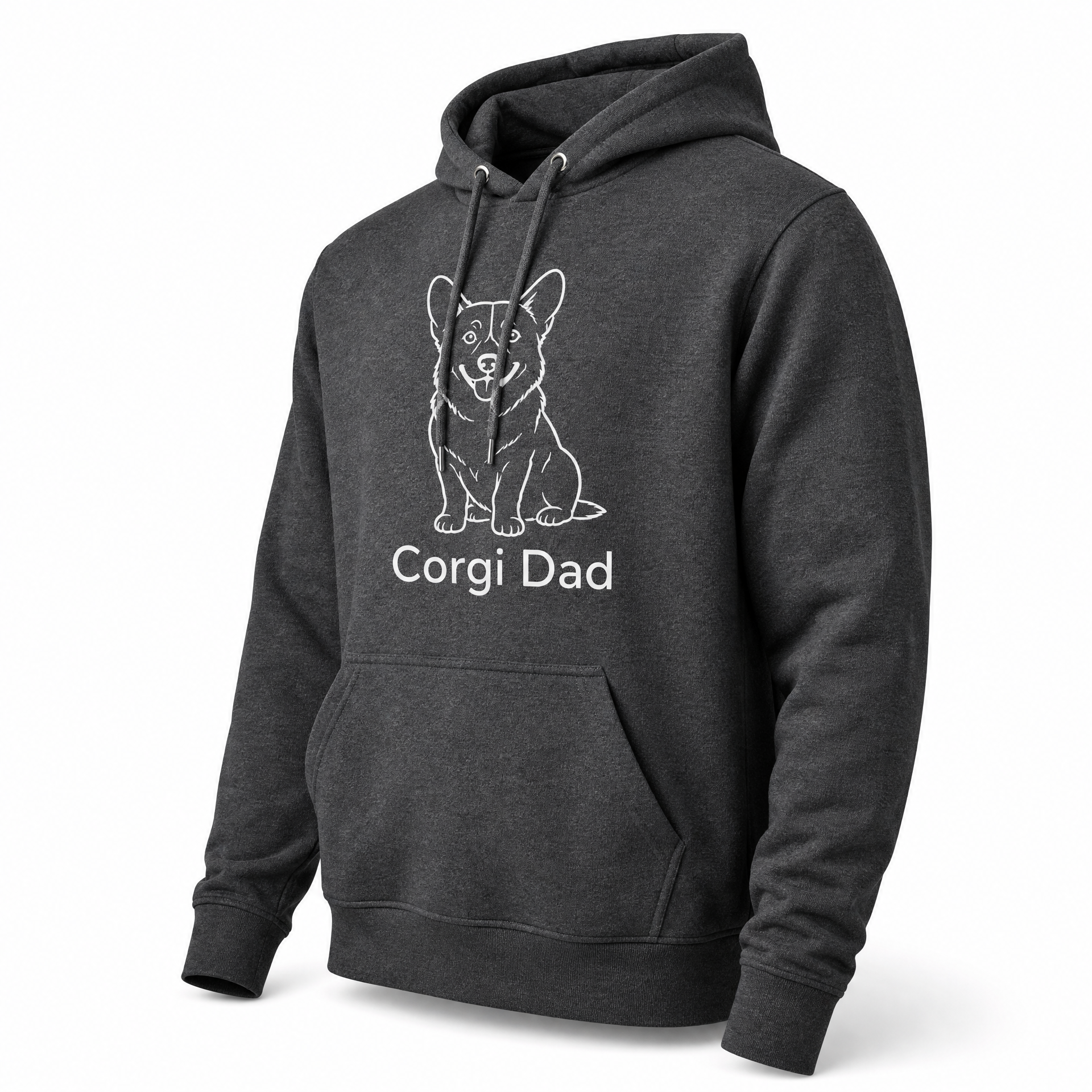 Corgi Dad Hoodie — Minimalist Dog Dad Pullover — Corgi Lover Gift — Premium Cotton Blend